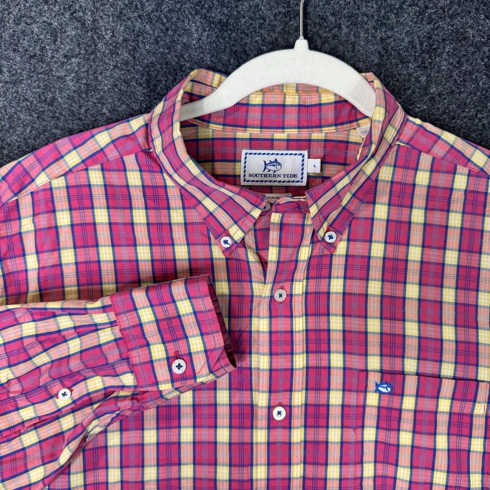 Southern Tide Shirt Mens L Classic Fit Plaid Button Down Long Sleeve Preppy